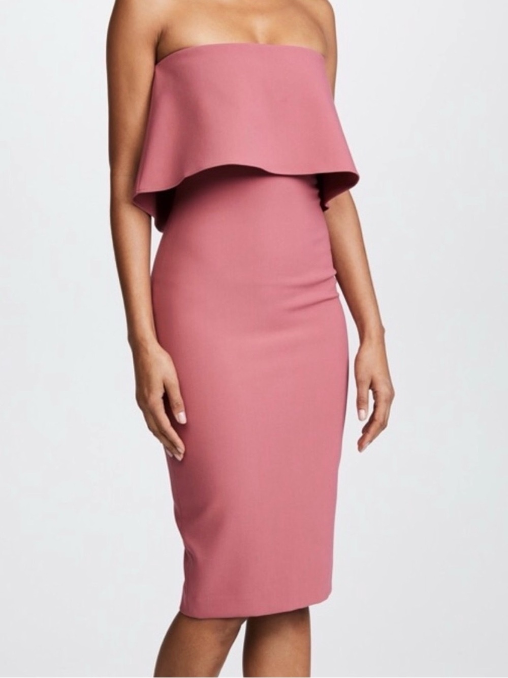 LIKELY Driggs Pink Strapless Flounce Midi Dress Size 2